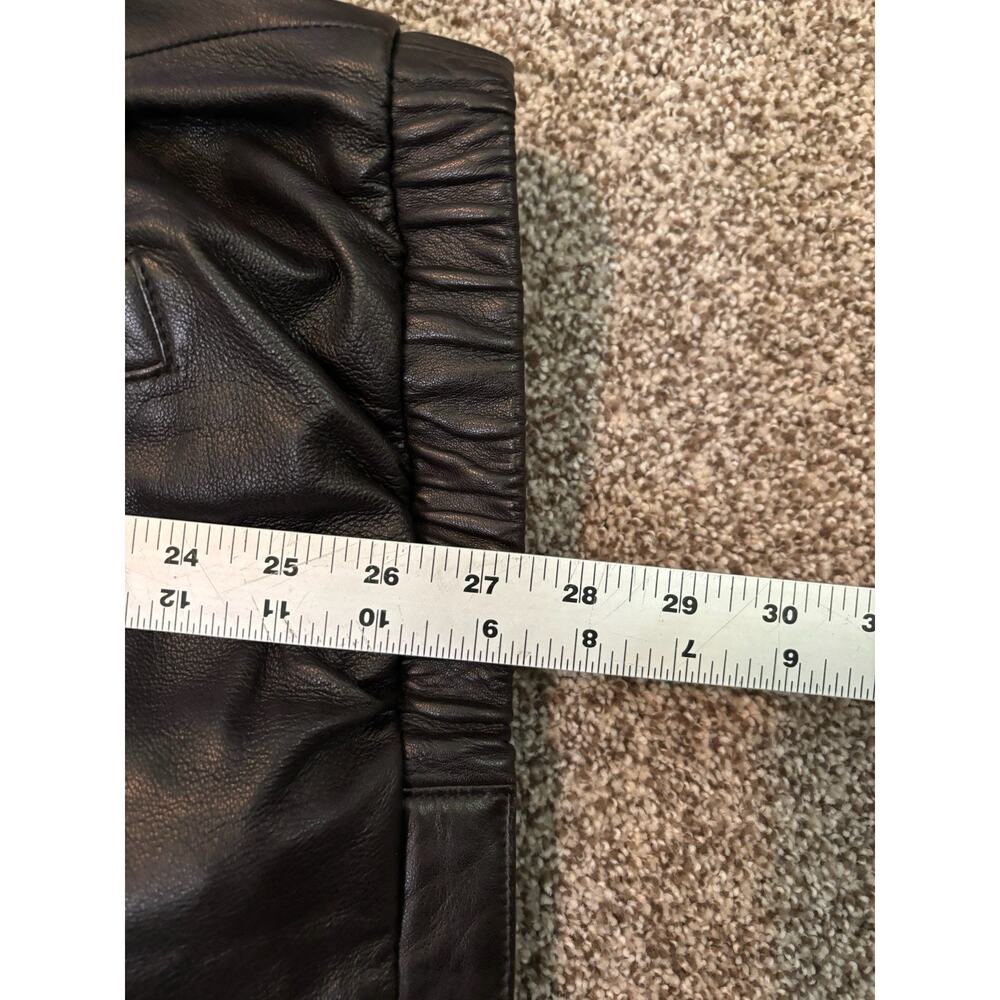 Brandini Lamb Leather Jacket Men Size L Brown Collared Full Zip Bomber Jacket - Picture 9 of 9
